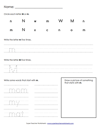 Letter M Worksheets