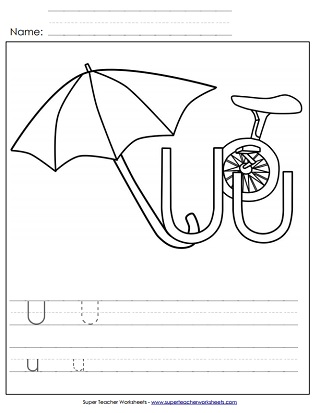 Letter U Worksheets