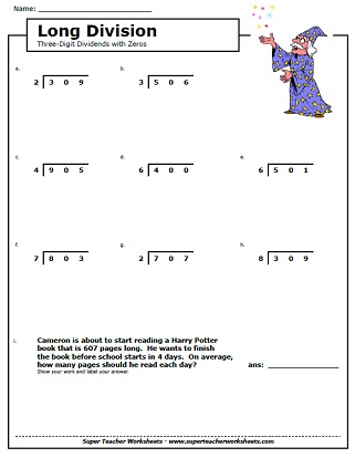 Long Division Worksheets