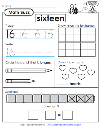 Daily Math Review Worksheets - 1st Grade