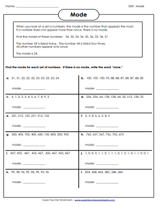 Mean, Median (Average), Mode, and Range