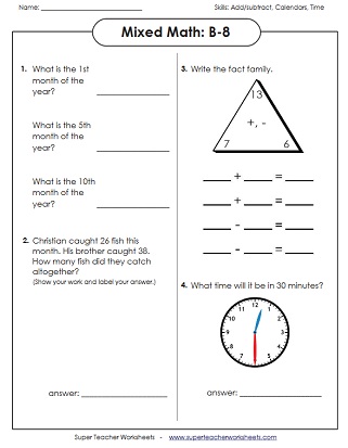 Mixed Word Problem Worksheets