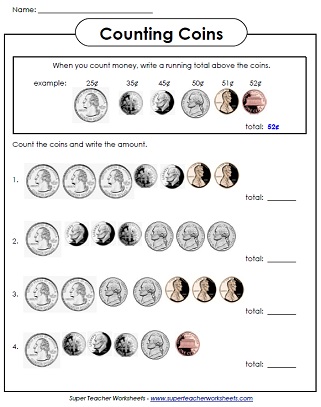 Counting Money Worksheets