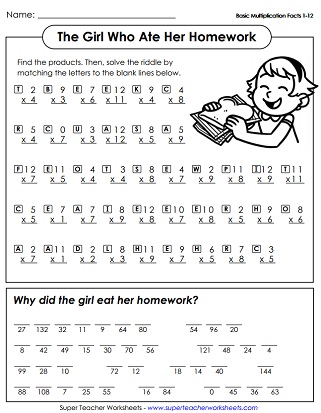 Printable Multiplication Worksheets (0-12)