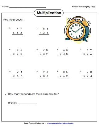 Printable Multiplication Worksheets