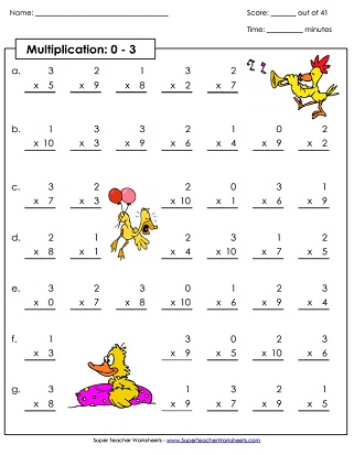 Multiplication Drill Worksheet