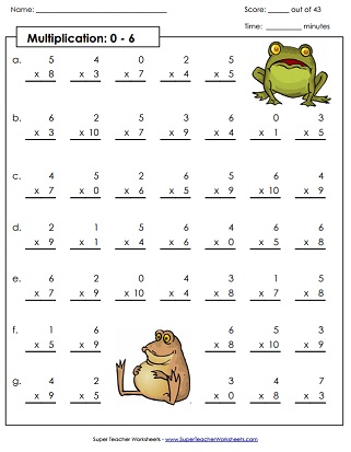 Printable Multiplication Worksheets