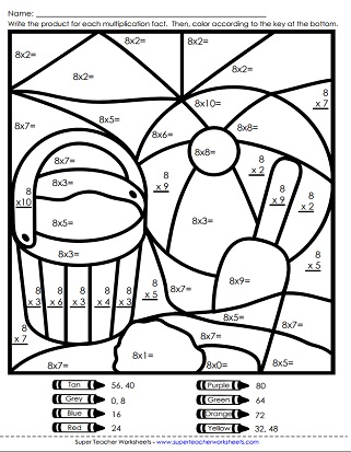 Multiplication Mystery Picture Worksheet