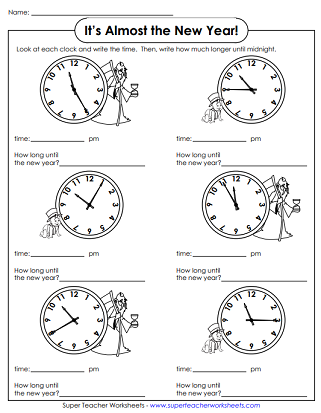 New Year's Math Worksheet