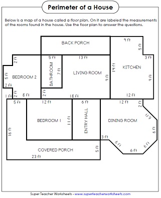 Perimeter of a House Worksheet