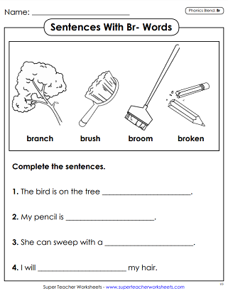 Phonics Worksheets - BR Sounds