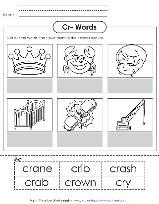 Printable Worksheets - Phonics - CR Blend