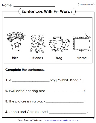 FR Consonant Blend - Phonics Worksheets