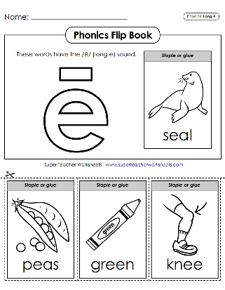 Long E Vowel Sound - Phonics Worksheets