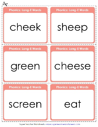 Phonics Worksheets - Long E Vowel Sound