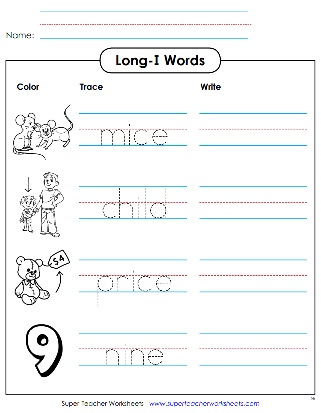 Phonics Long Vowel Worksheet