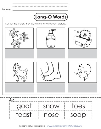 Phonics Worksheets Long O Vowel Sounds