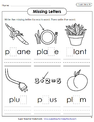 PL Blend Sound - Printable Phonics Worksheets