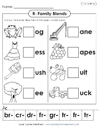 Phonics R-Family Blends - Printable Worksheets