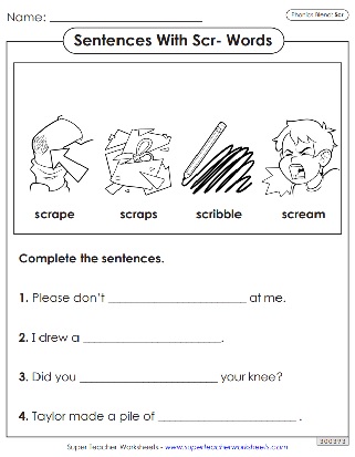 Consonant 3-Letter Blends Worksheet