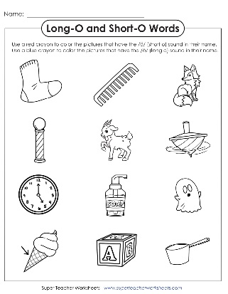 Printable Phonics Worksheets - Vowel Sounds - Short O Long O