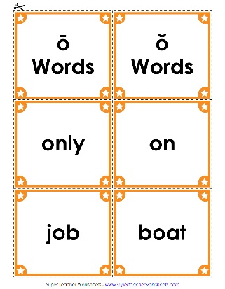 Printable Worksheets - Vowel Sounds Long O Short O - Phonics