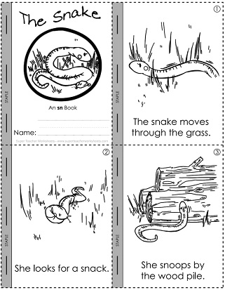 Phonics Worksheet Minibook - SN Blend