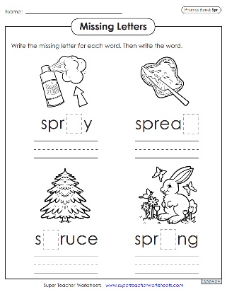 Missing Letters Worksheet