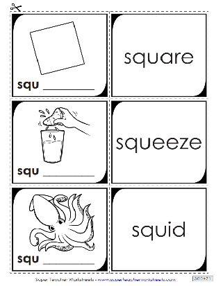 Phonics Card Matching SQU