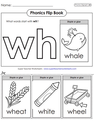 Phonics Digraph Wh Activitiy