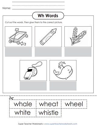 Phonics Digraph Wh Worksheet