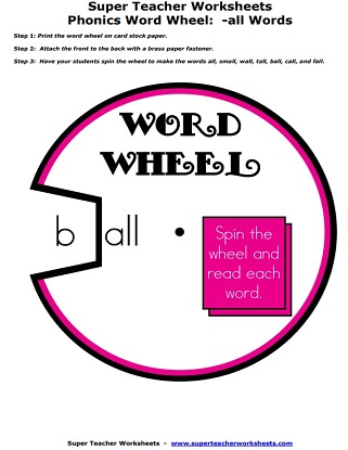 Phonics Word Wheel