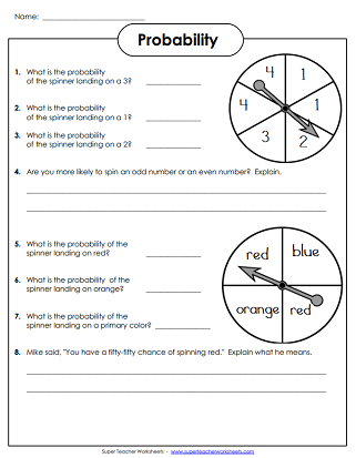 Printable Probability Worksheets