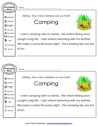 Printable Proofreading Worksheets