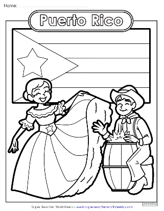 Puerto Rico Coloring Page