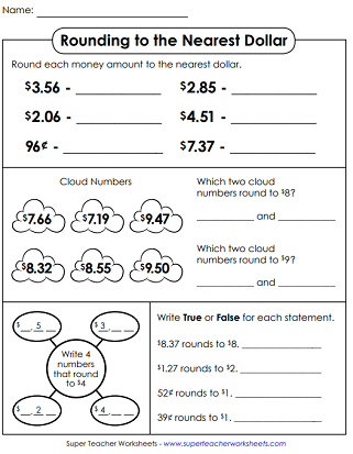 Rounding Worksheets (Money)