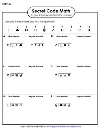 Secret Code Math Activities