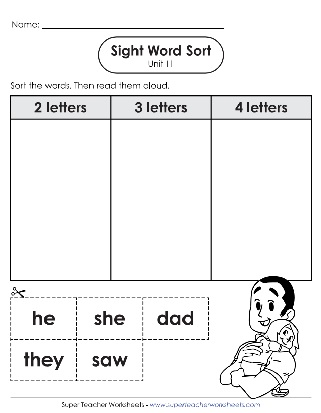 Sight Word Sort