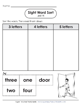 Sight Words Sort Activity