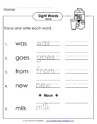 Sight Words Worksheets - Trace & Write