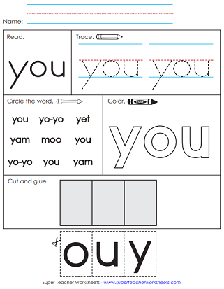 Trace/Cut/Glue - Sight Word Activities