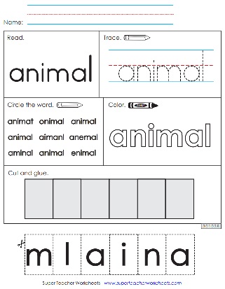 Animal - Sight Word Activities