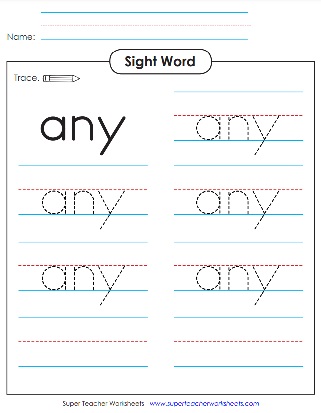 Sight Word: Any