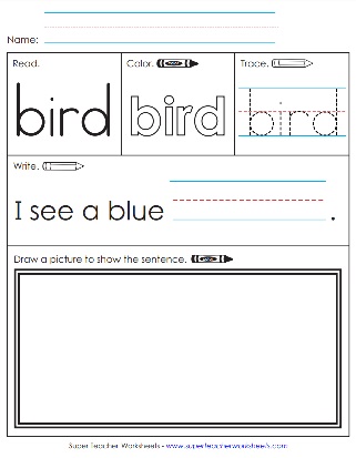 Sight Word Worksheet: Bird