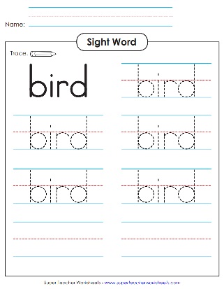 Teachers Sight Word: Bird