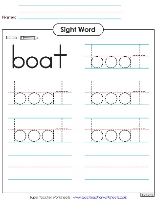 Sight Word Worksheets - Trace & Write