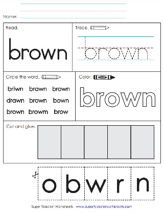 Worksheet - Word Brown