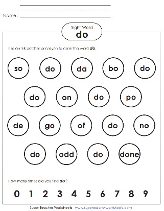 Printable Sight Word Worksheets