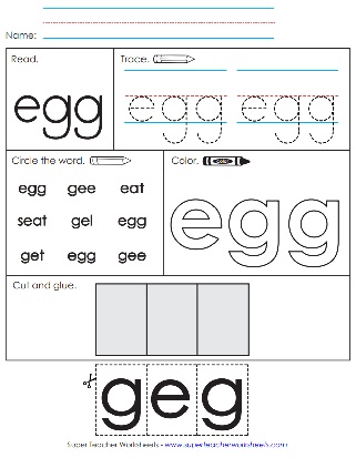 Snap Word Worksheets