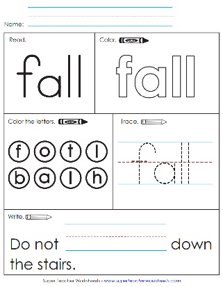 Sight Word Handout: Fall